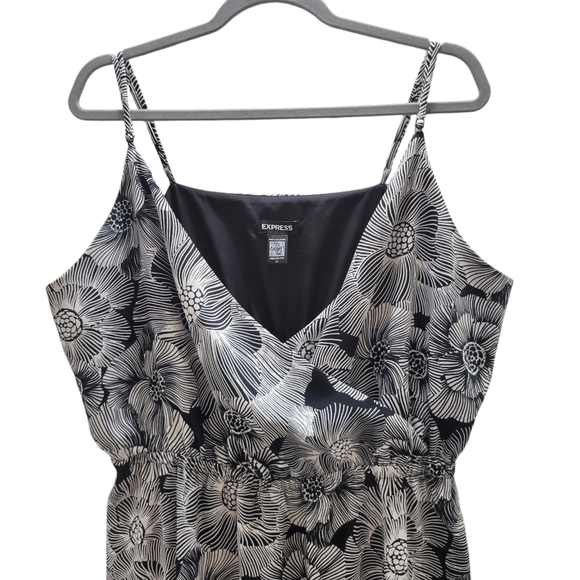 EXPRESS Satin Floral Wrap Front Tiered Maxi Dress - Picture 8 of 13